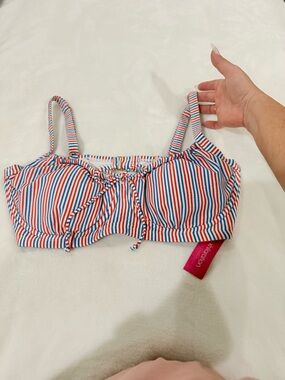 Target Red, White & Blue Striped Women's Bikini Swim Top Size 16 XL